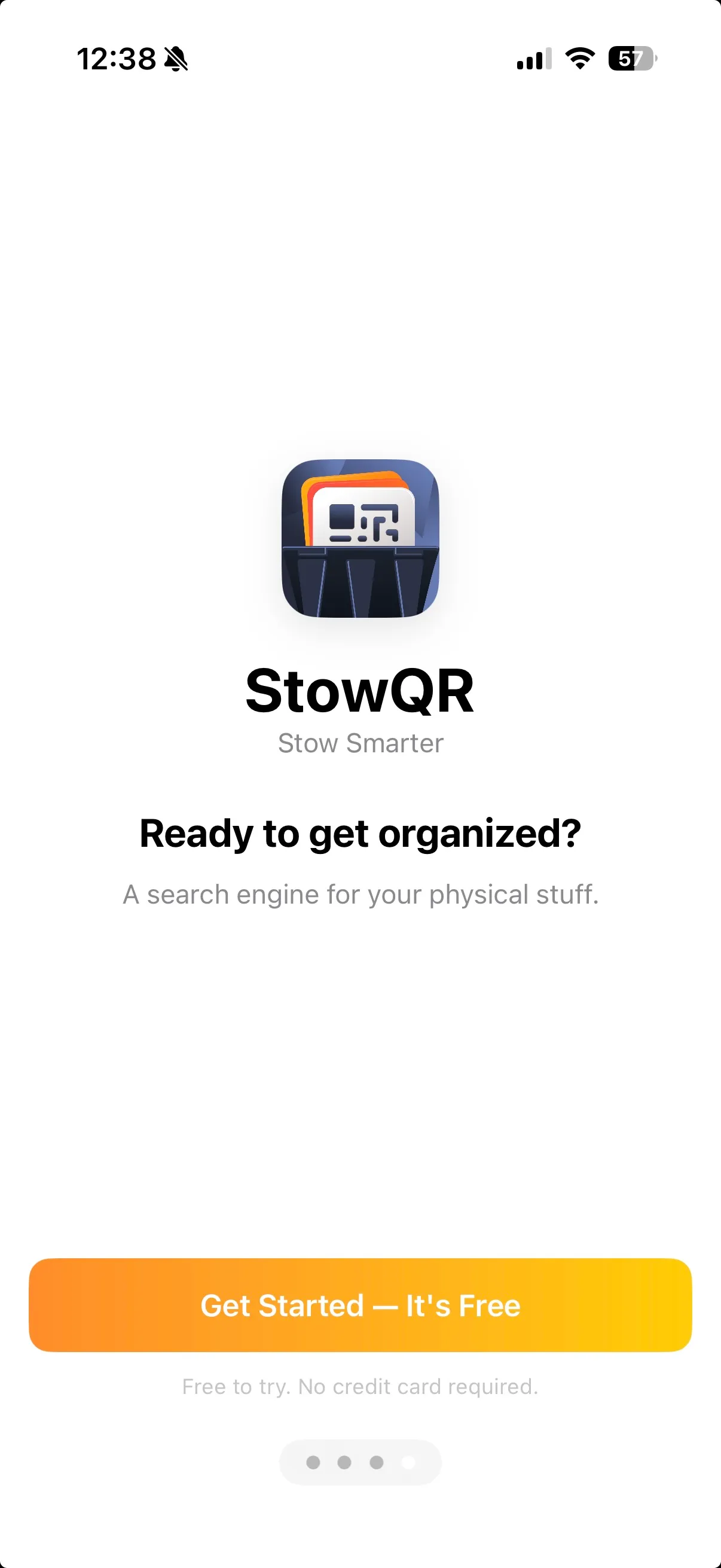 StowQR onboarding screen four